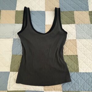 aerie Black Scoop Neck Tank Top